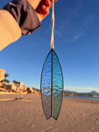 SURFBOARD — Stained Glass Surfboard Ornament — Glasatelier Claire