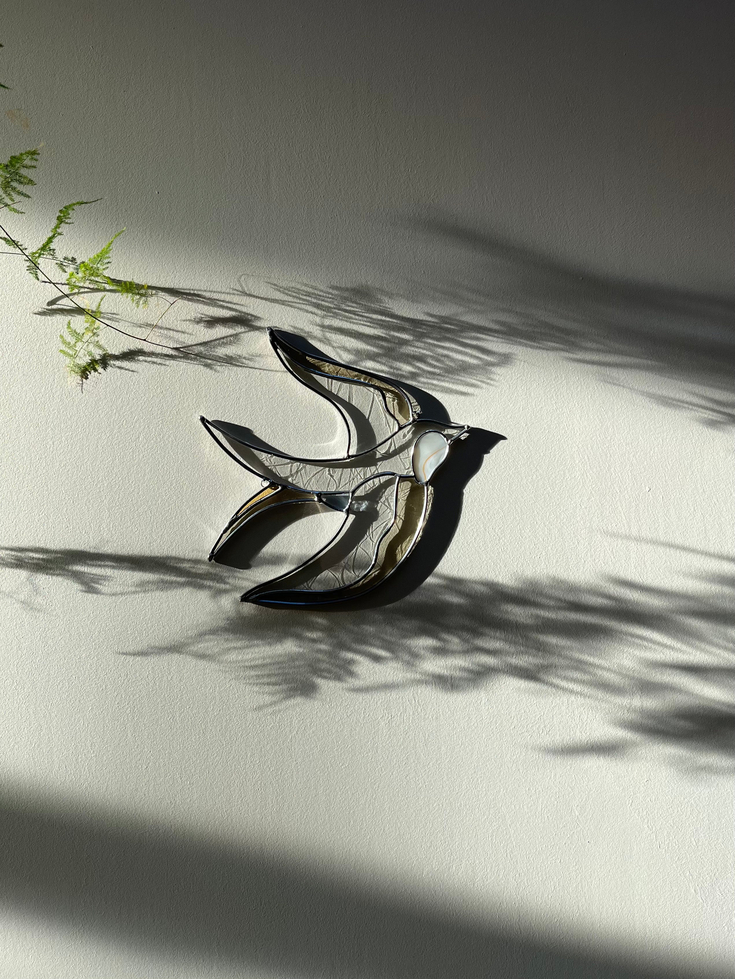 SWALLOW glass artwork