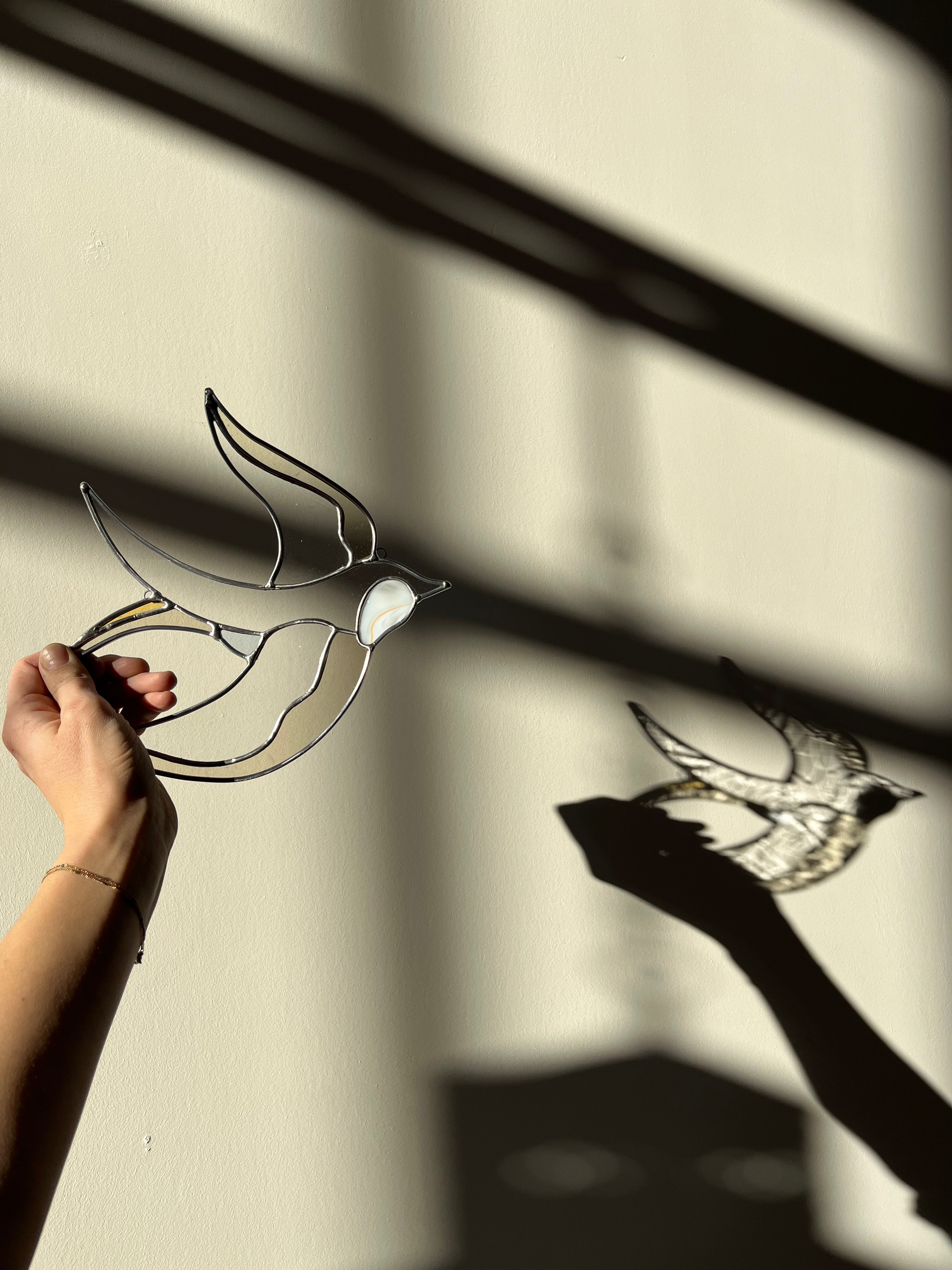 SWALLOW glass artwork