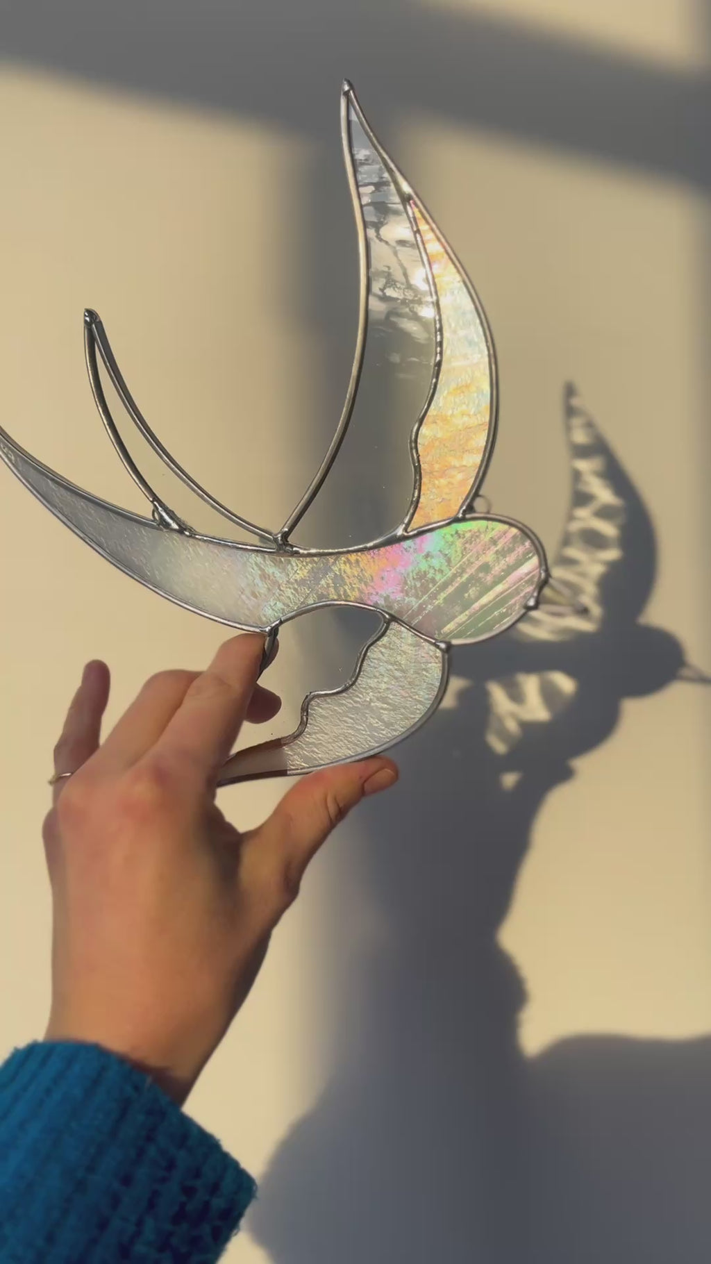 SWALLOW glass artwork